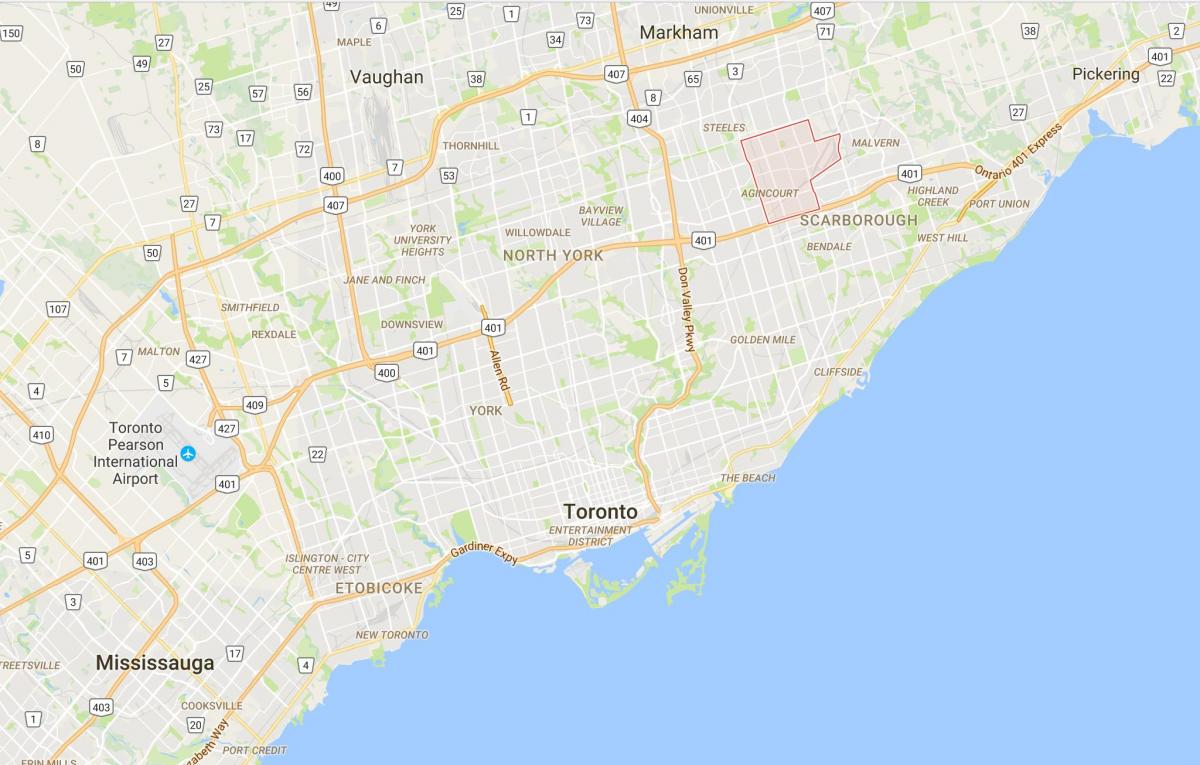 Kaart van Agincourt distrik Toronto
