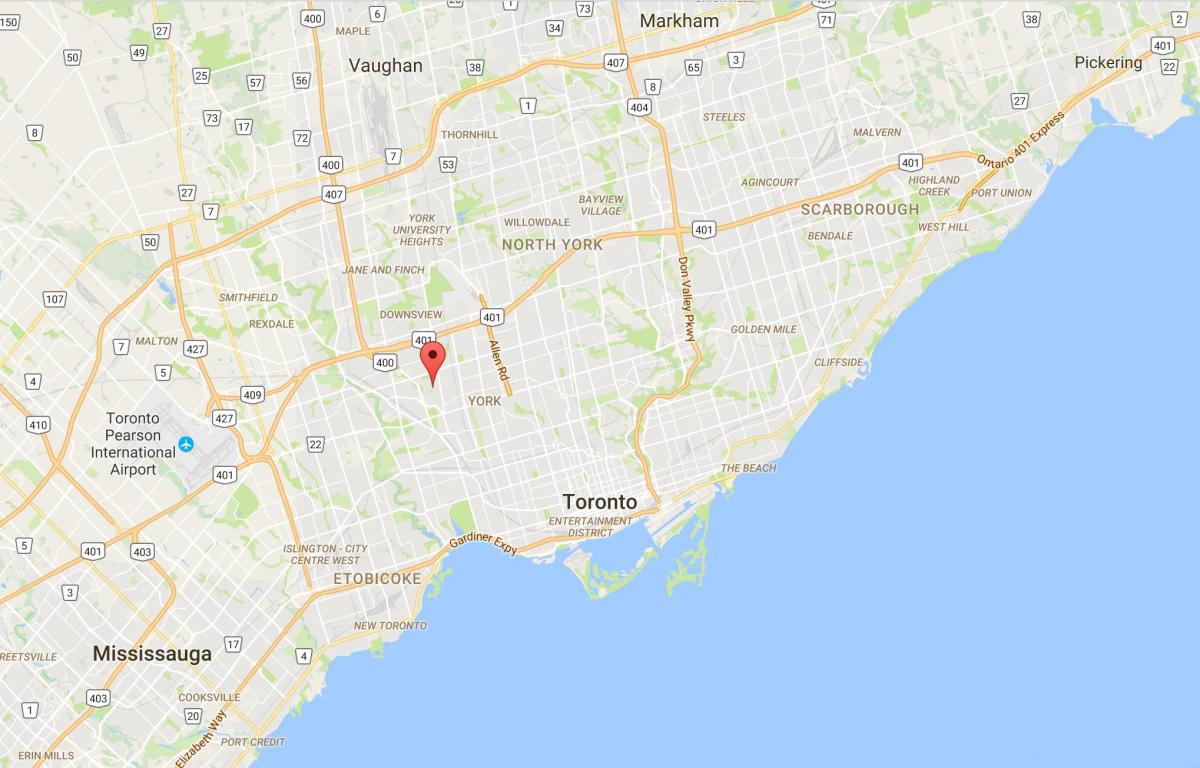 Kaart van Amesbury distrik Toronto
