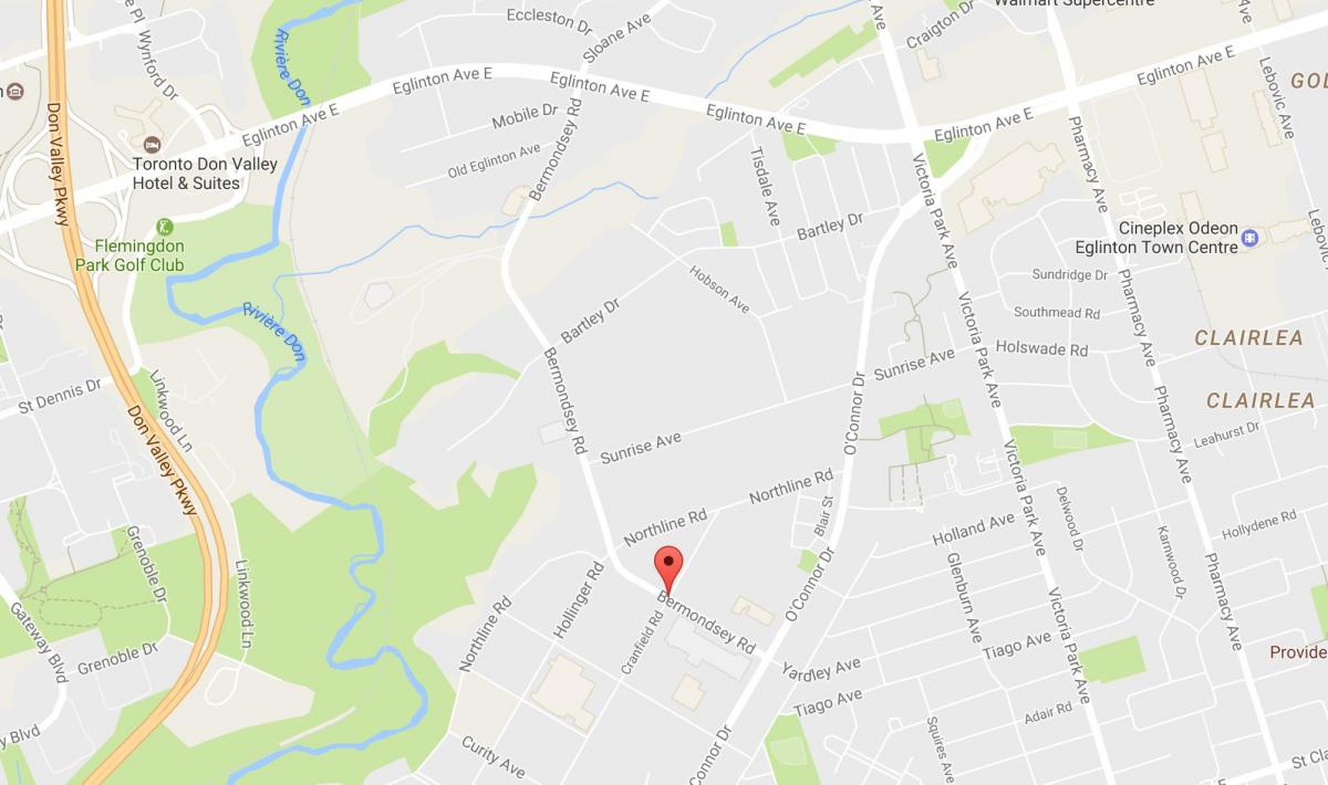 Kaart van Bermondsey pad Toronto