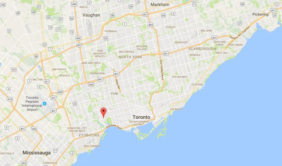 Kaart van Bloor West Village distrik Toronto