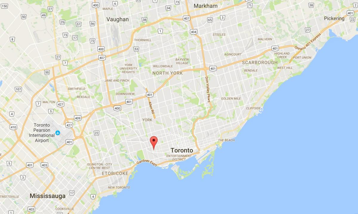 Kaart van Brockton Dorp distrik Toronto