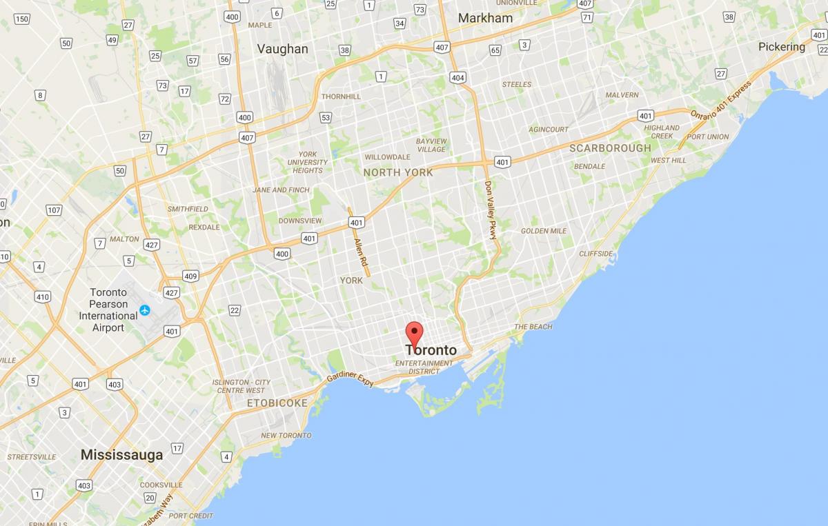 Kaart van die Chinese distrik Toronto