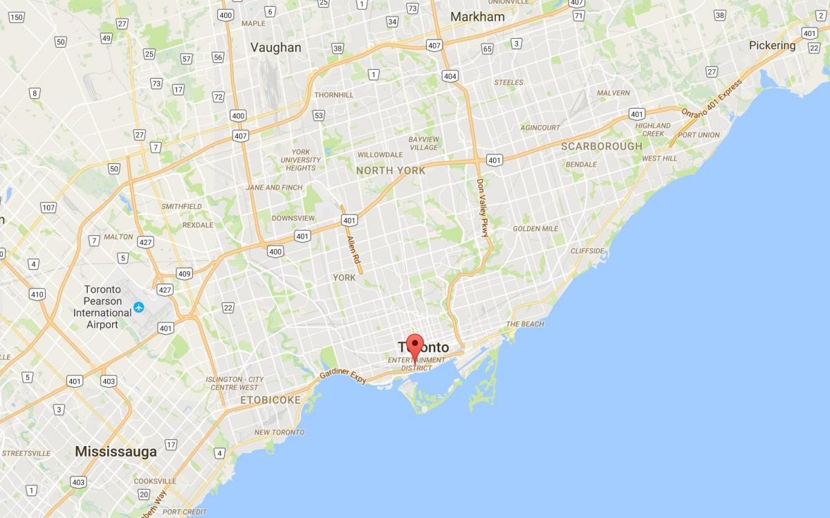 Kaart van CityPlace distrik Toronto