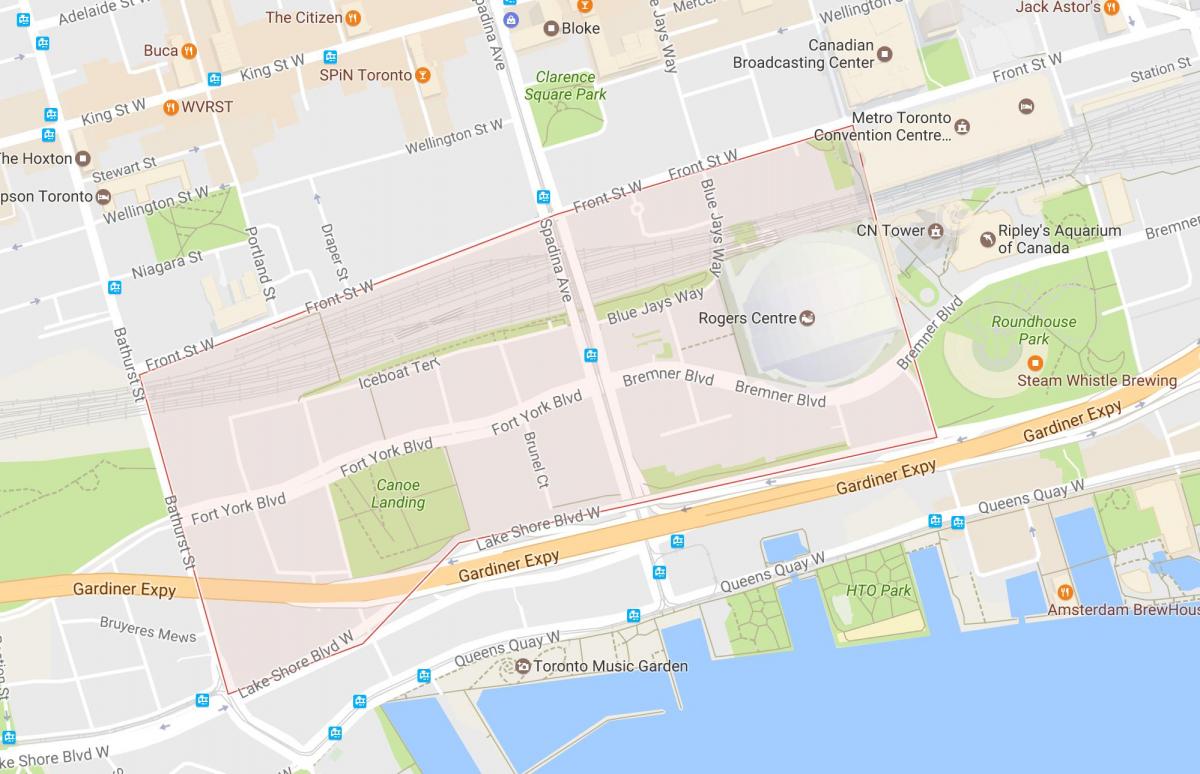 Kaart van CityPlace omgewing Toronto