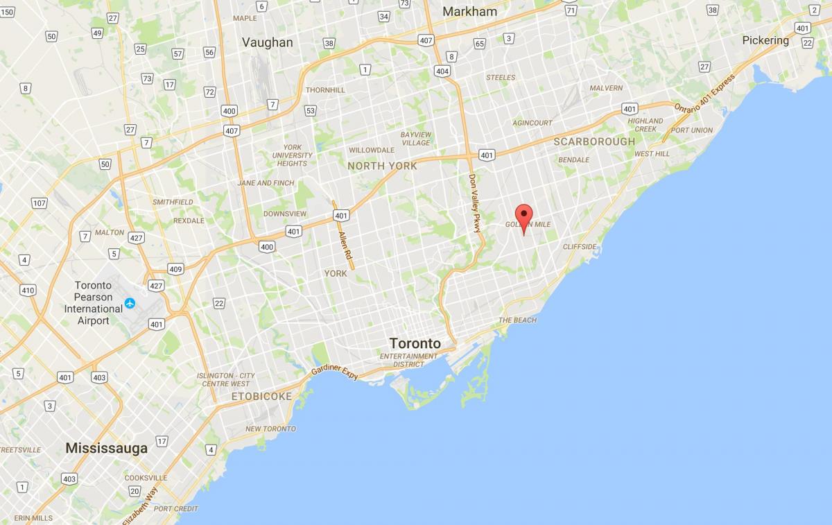 Kaart van Clairlea distrik Toronto