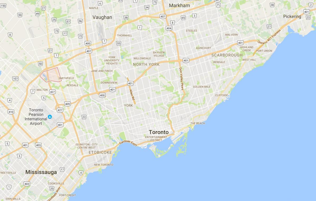 Kaart van Clairville distrik Toronto