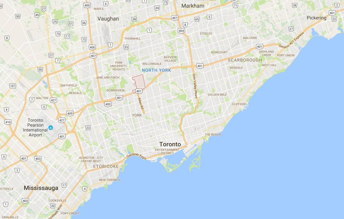 Kaart van Clanton Park distrik Toronto