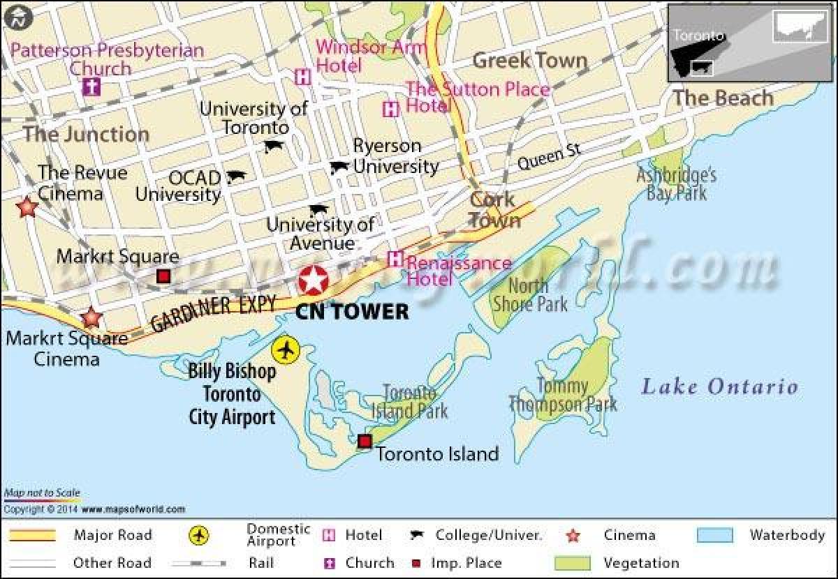 Kaart van die CN-toring Toronto