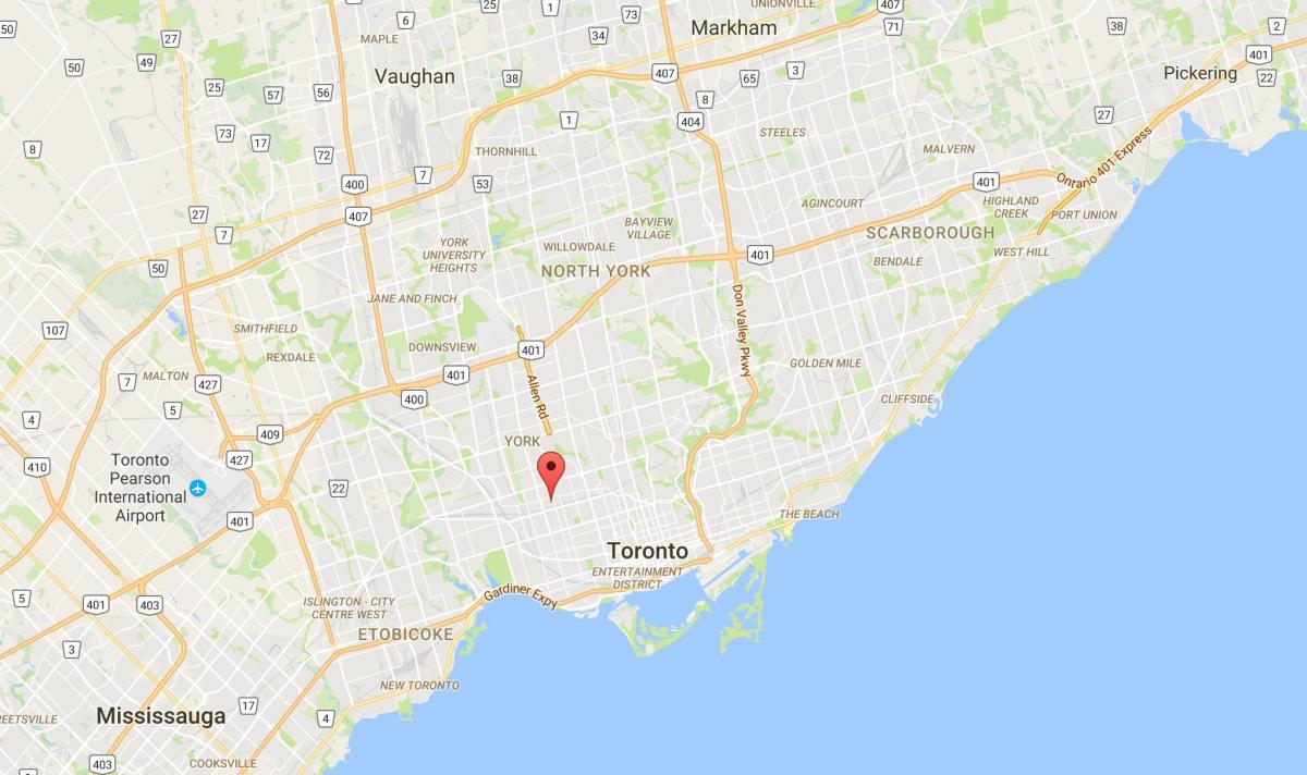Kaart van Davenport distrik Toronto