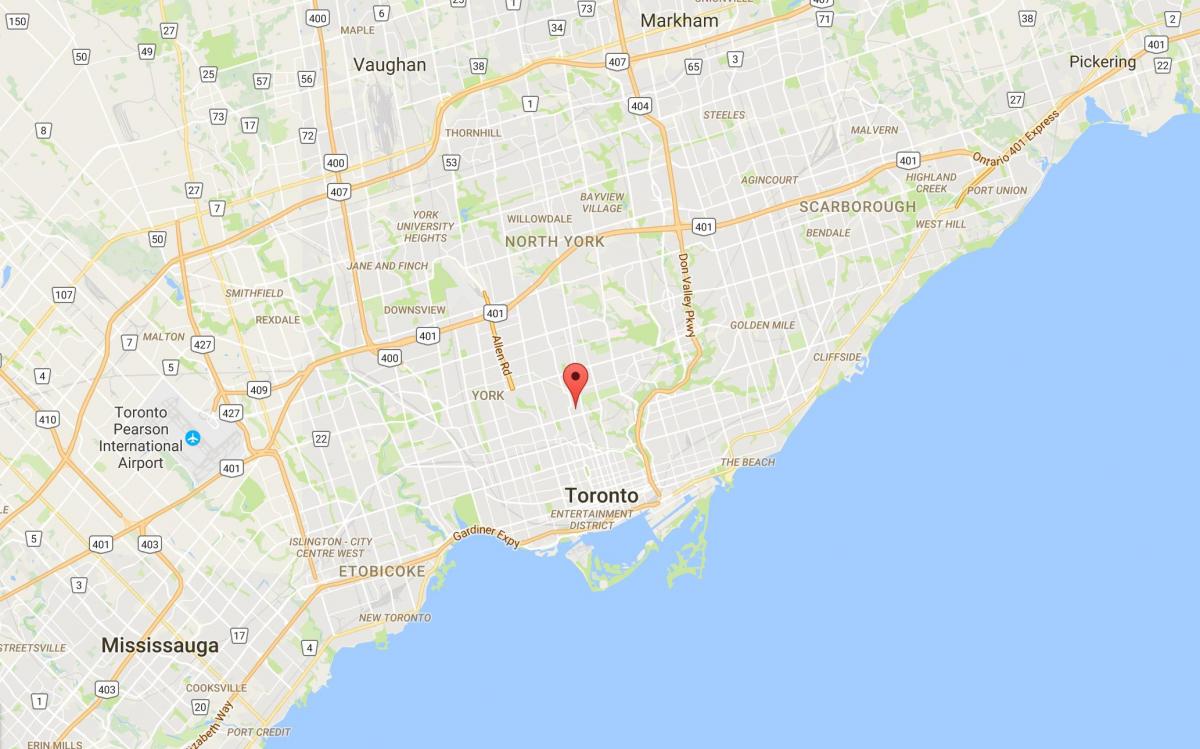Kaart van'n Gemsbok Park distrik Toronto