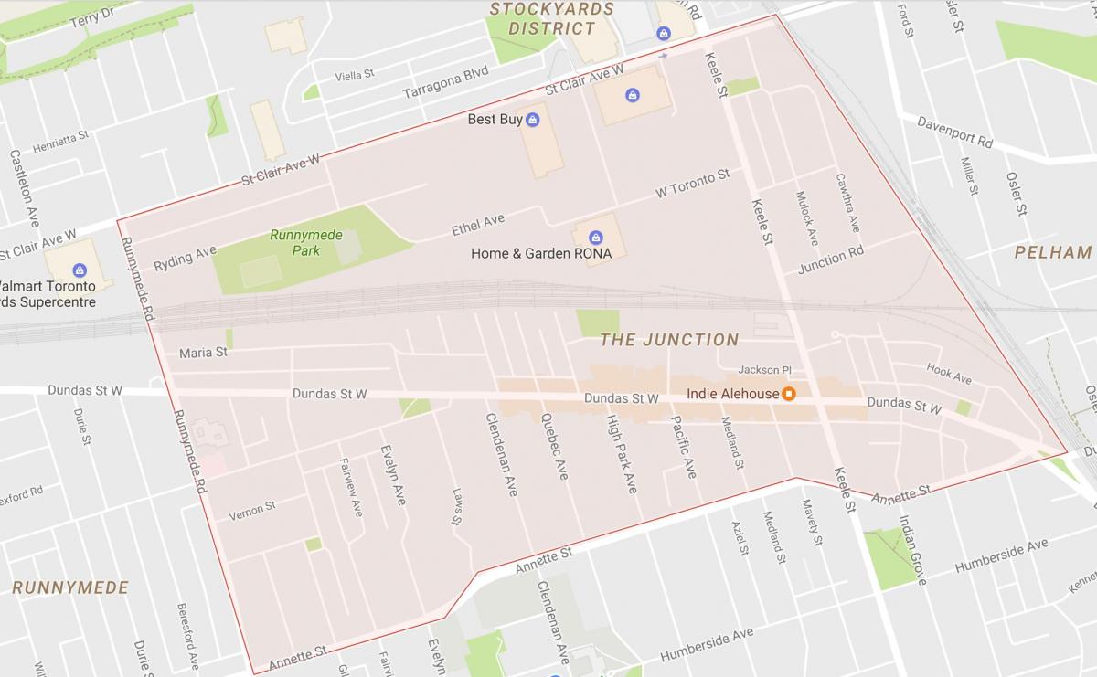 Kaart van Die Aansluiting omgewing Toronto