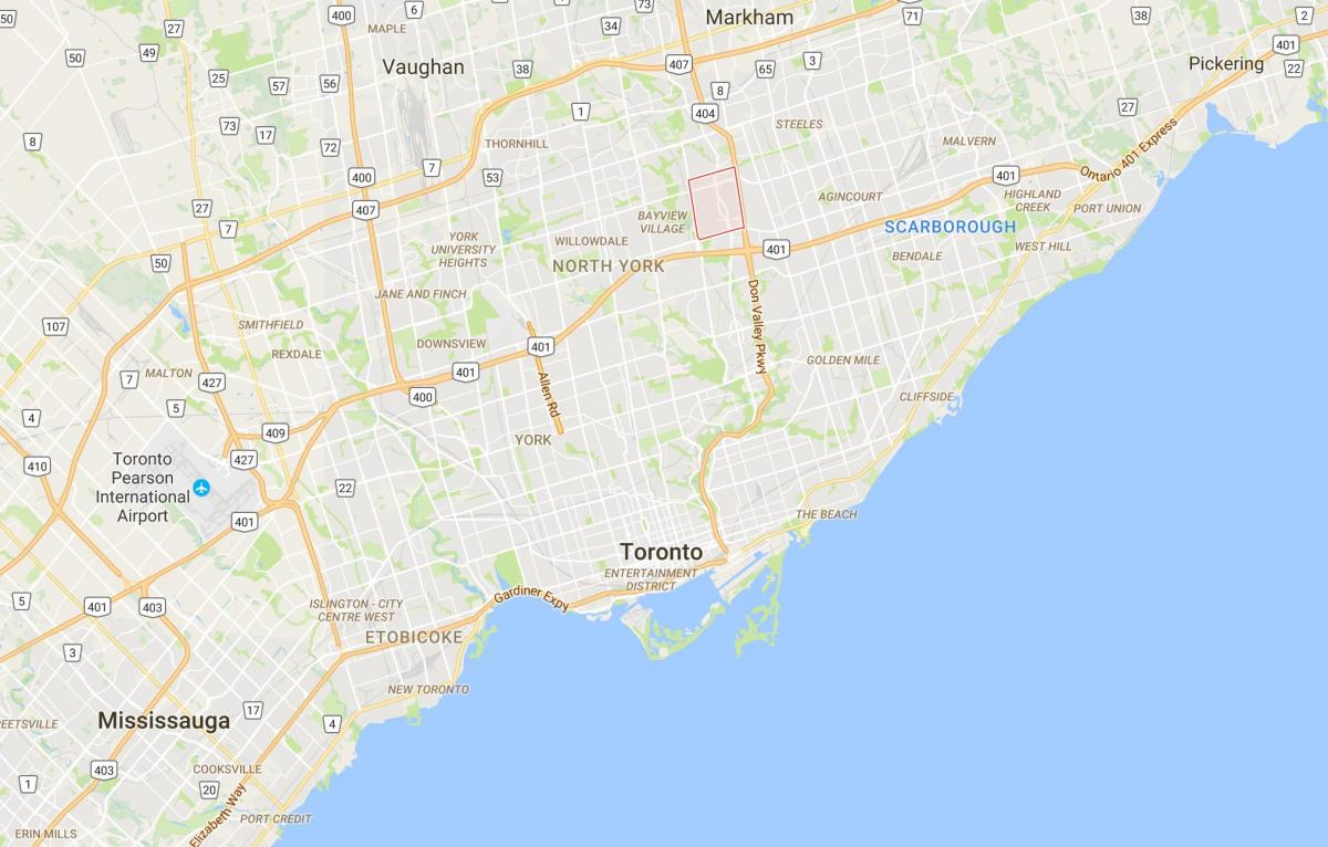 Kaart van Die Grondboontjiebotter distrik Toronto