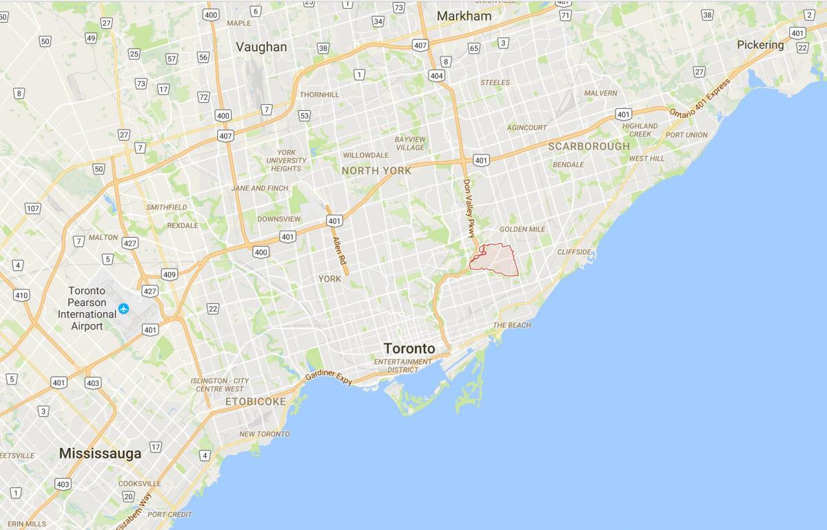 Kaart van Die Toom Pad distrik Toronto