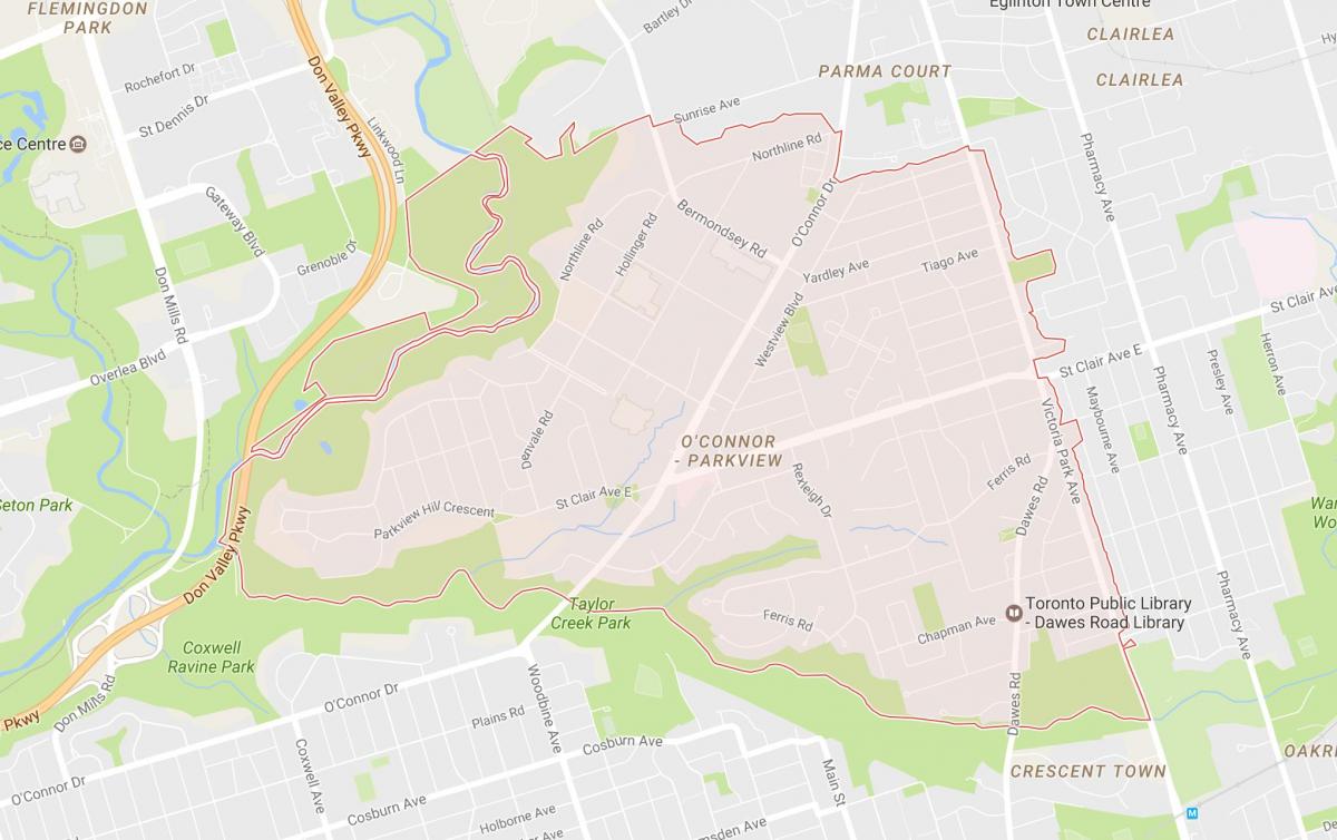 Kaart van Die Toom Pad omgewing Toronto