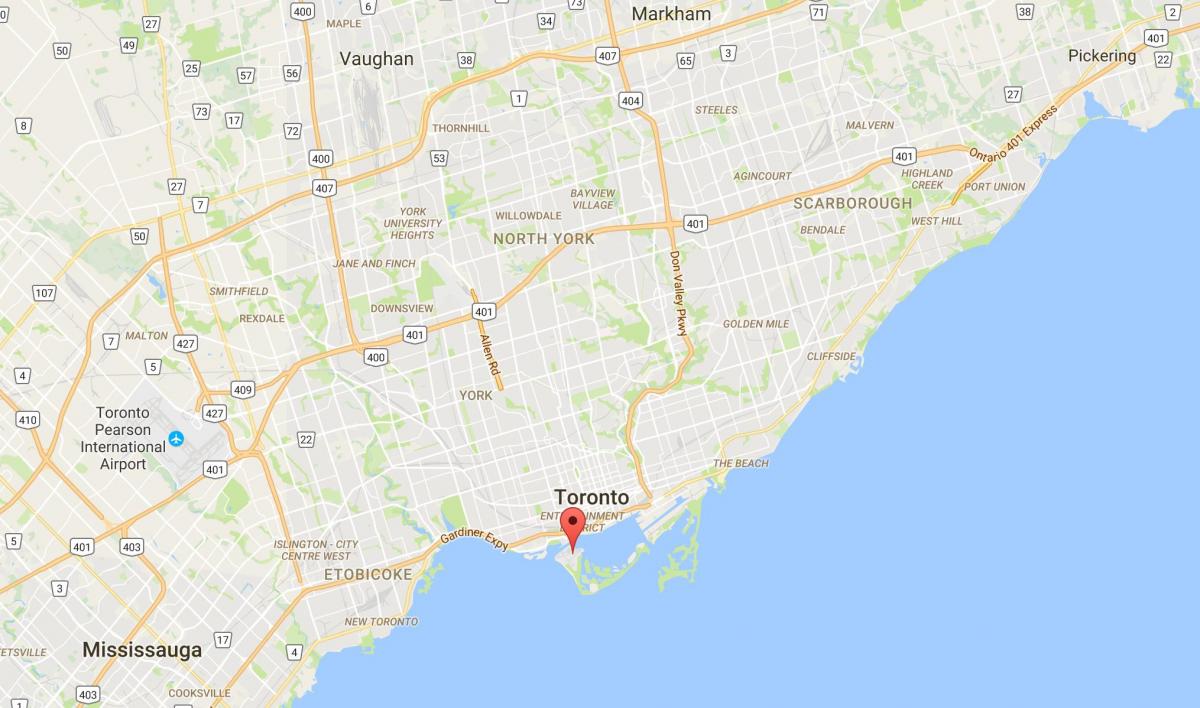 Kaart van die distrik Toronto Eilande distrik Toronto