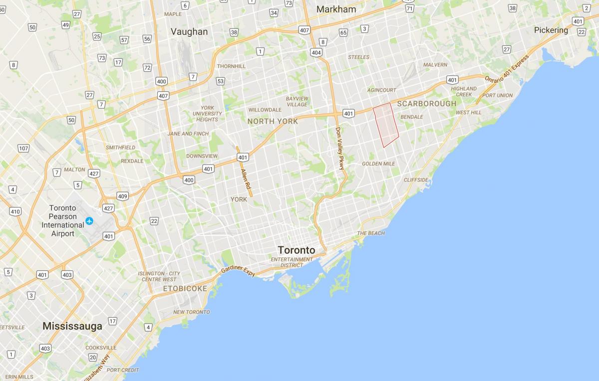 Kaart van Dorset Park distrik Toronto