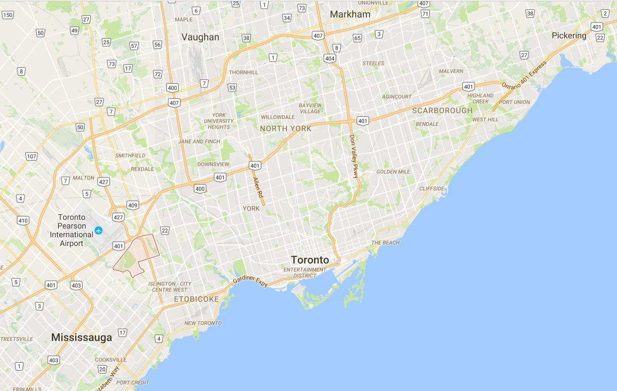 Kaart van Eringate distrik Toronto