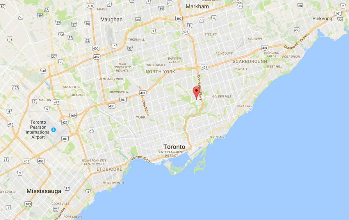 Kaart van Flemingdon Park distrik Toronto