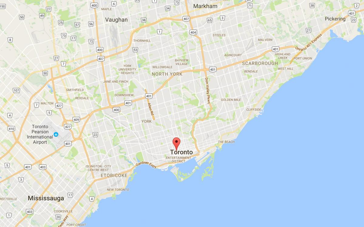 Kaart van die Grange Park distrik Toronto
