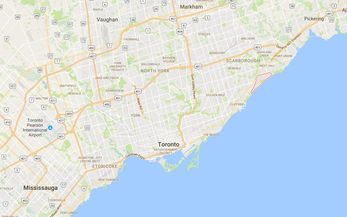 Kaart van Guildwood distrik Toronto