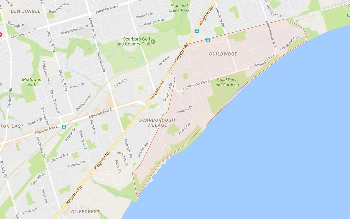 Kaart van Guildwood omgewing Toronto