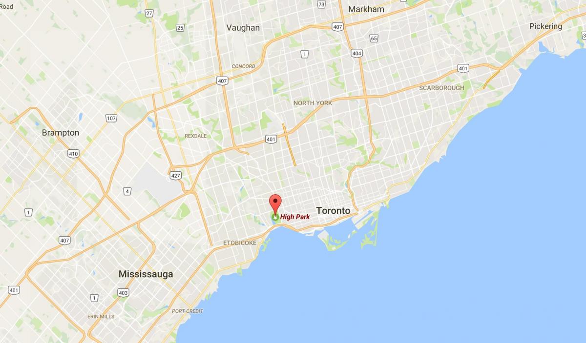Kaart van Hoë Park distrik Toronto