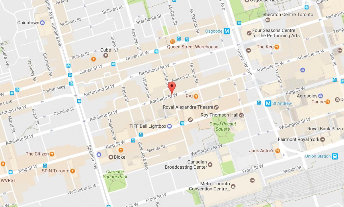 Kaart van John street Toronto