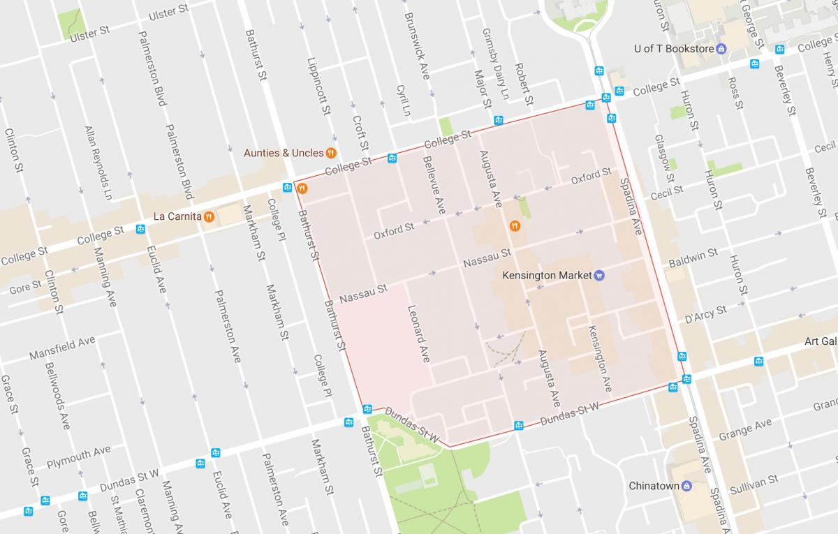 Kaart van Kensington Mark omgewing Toronto
