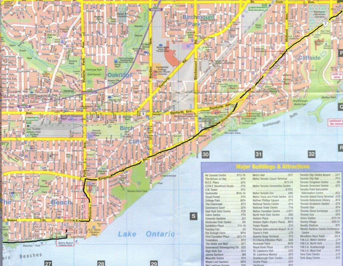 Kaart van Kingston pad Ontarion