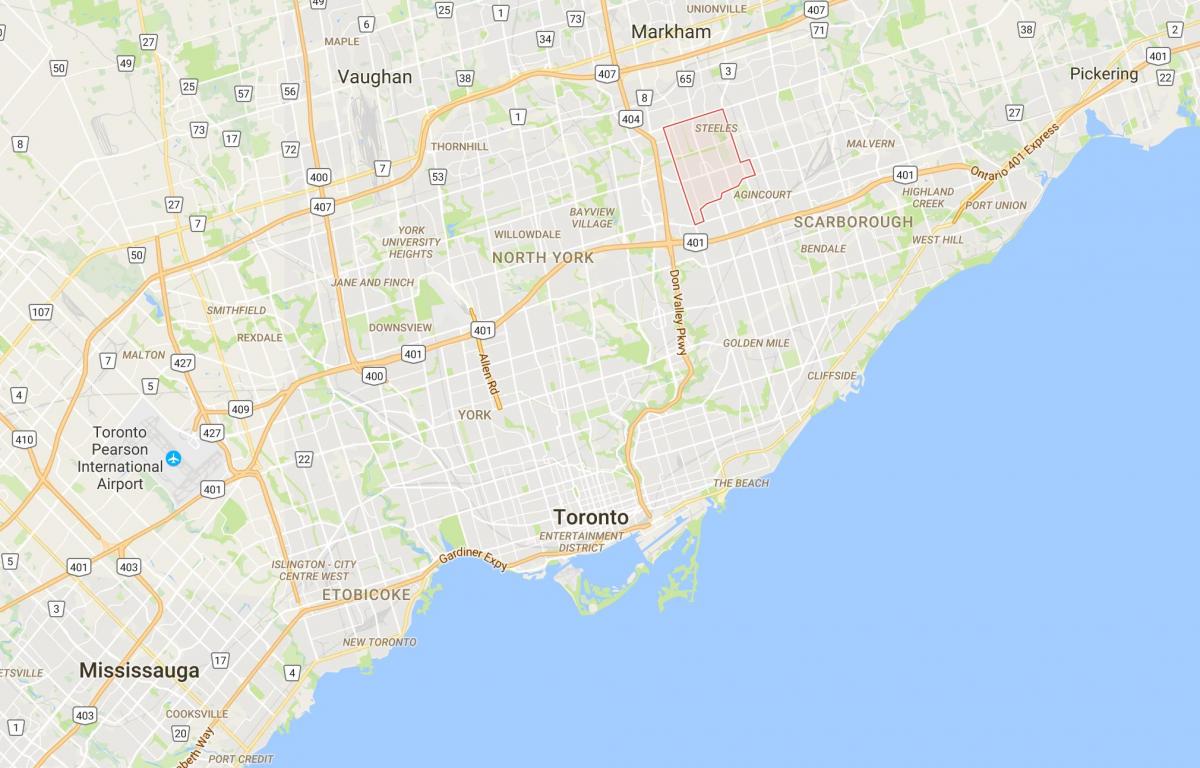 Kaart van L'Amoreaux distrik Toronto