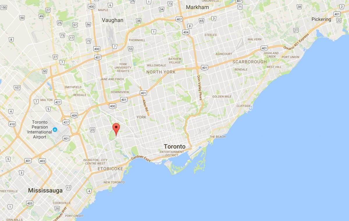 Kaart van Lambton distrik Toronto