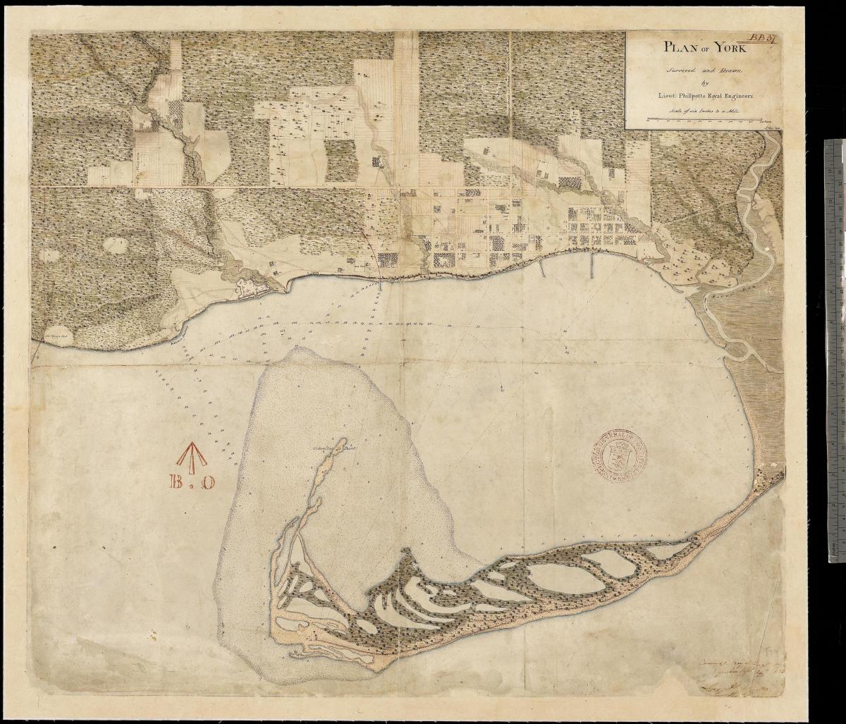 Kaart van die land van York, Toronto se eerste centure 1787-1884