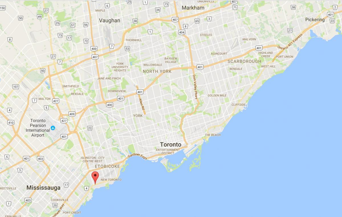 Kaart van die Lang Tak distrik Toronto