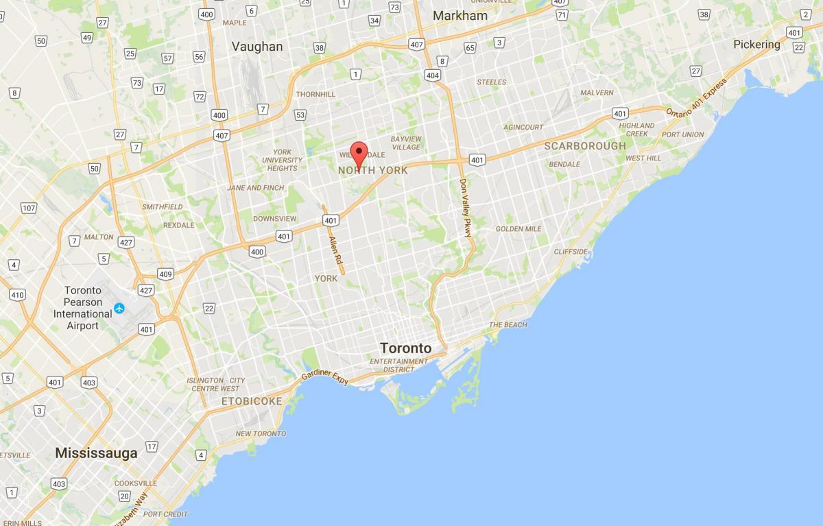 Kaart van Lansing distrik Toronto