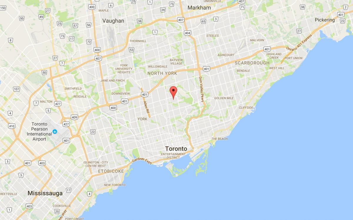 Kaart van Lawrence Park distrik Toronto