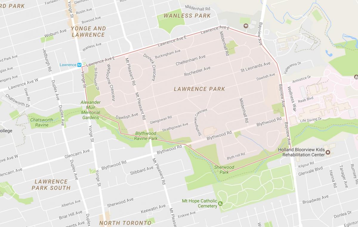 Kaart van Lawrence Park omgewing Toronto