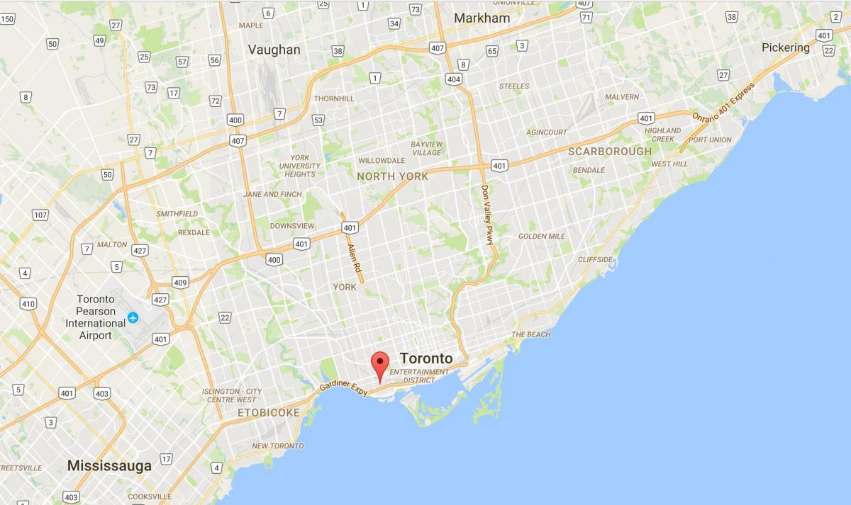 Kaart van Vryheid Dorp distrik Toronto