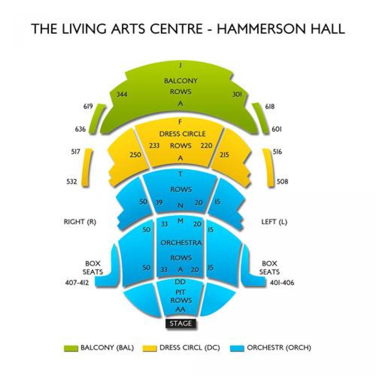 Kaart van Living Arts Centre Hammerson saal