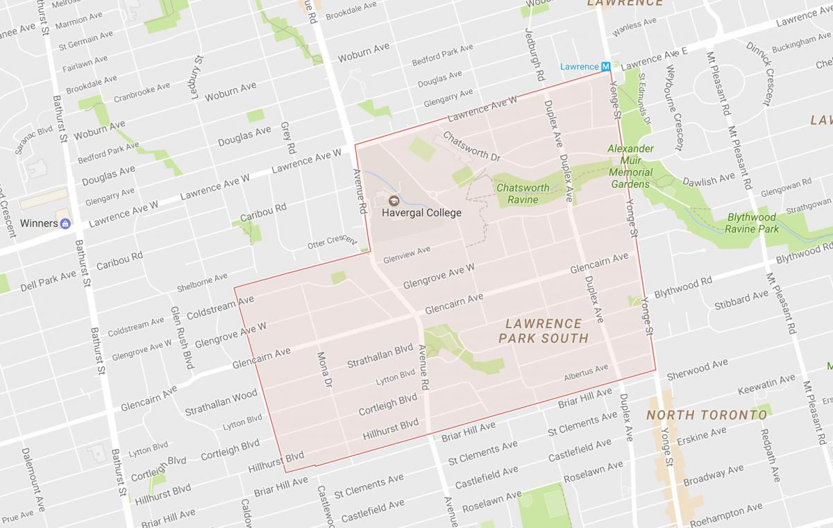 Kaart van Lytton Park omgewing Toronto