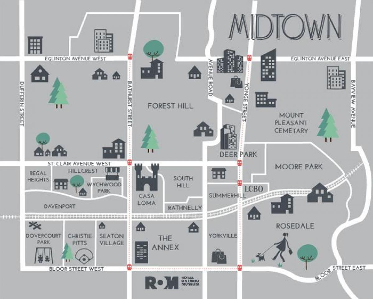 Kaart van Midtown Toronto