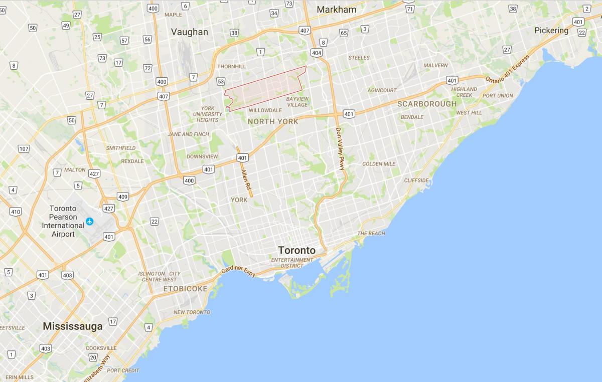 Kaart van Newtonbrook distrik Toronto