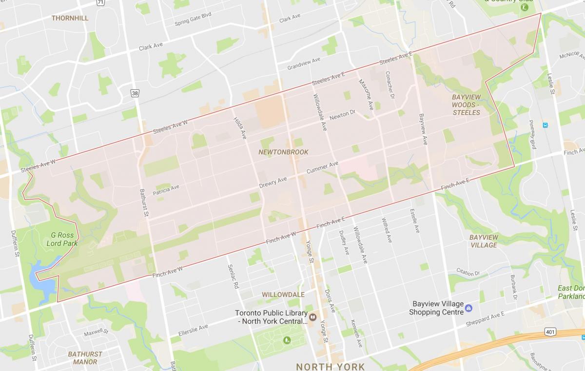 Kaart van Newtonbrook omgewing Toronto