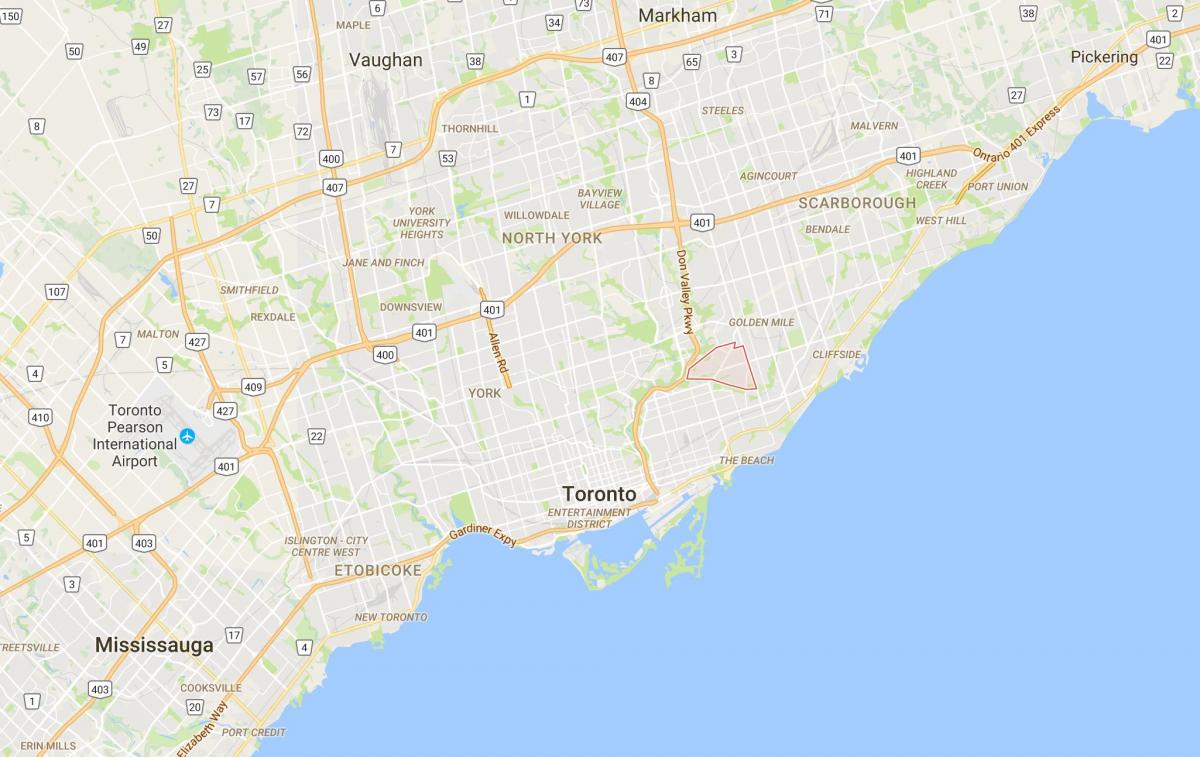 Kaart van die o'connor–Parkview distrik Toronto