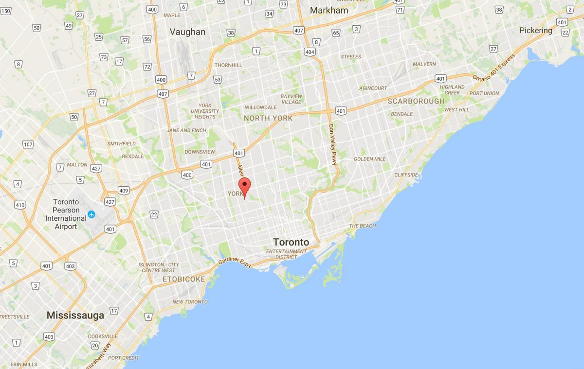 Kaart van Oakwood–Vaughan distrik Toronto