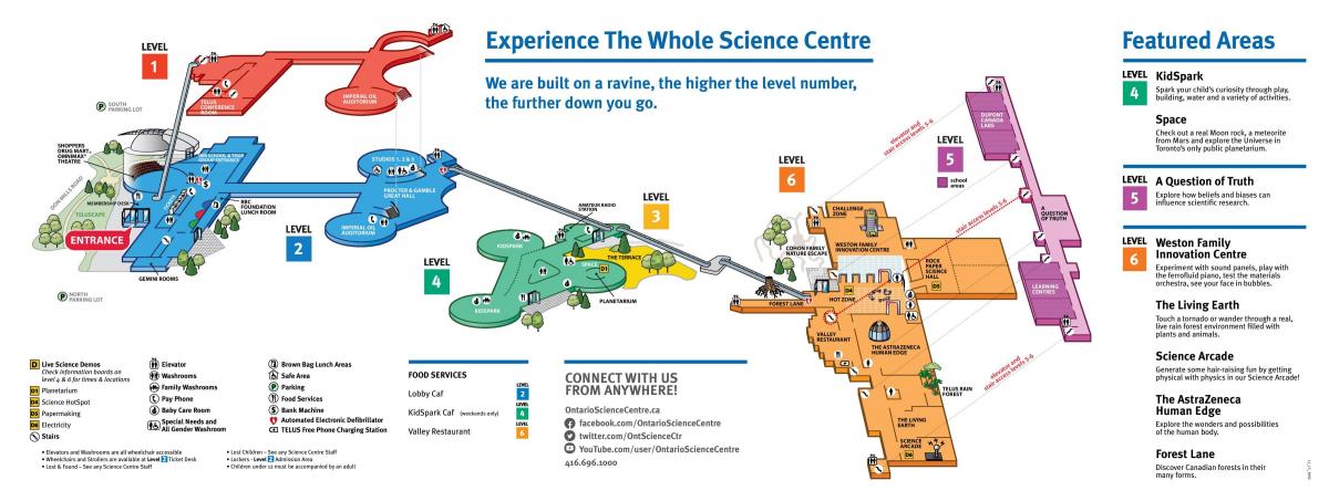 Kaart van Ontario wetenskap sentrum