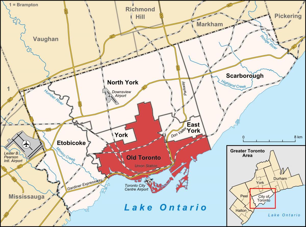 Kaart van die Ou Toronto