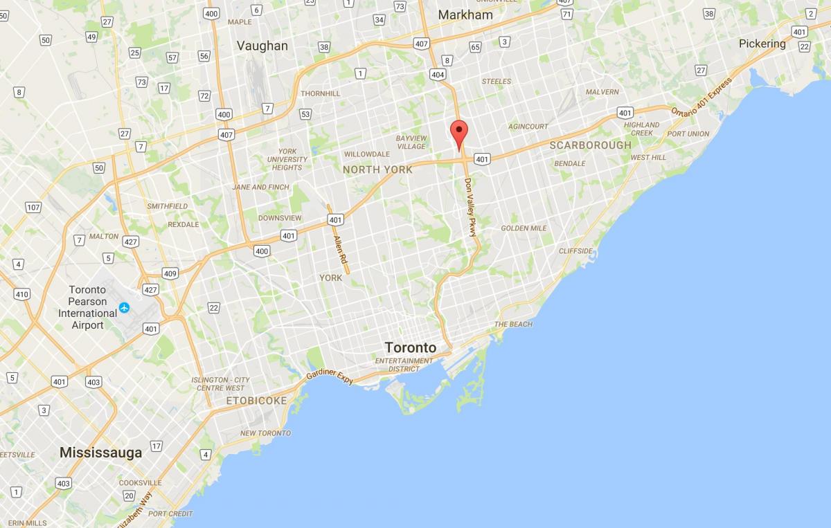 Kaart van die Parkweg Bos distrik Toronto