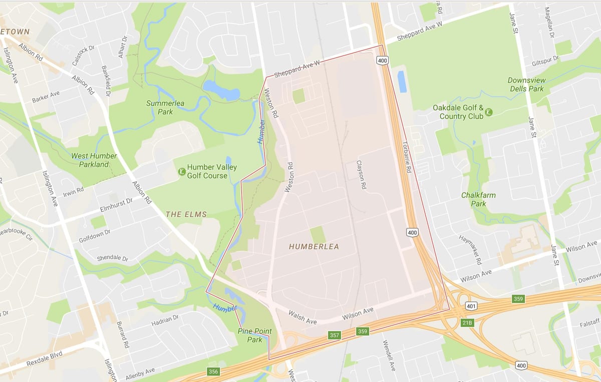 Kaart van Pelmo Park – Humberlea omgewing Toronto