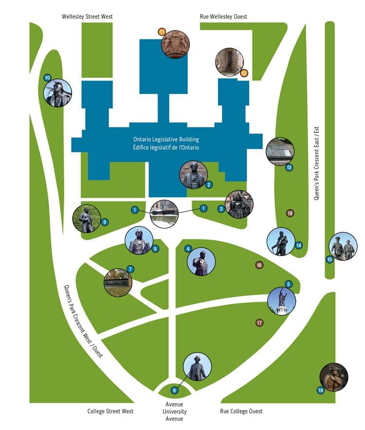 Kaart van die Koningin se Park Toronto