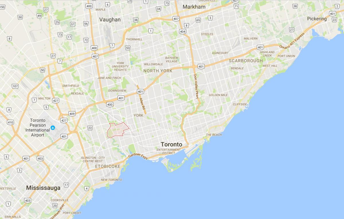 Kaart van Rockcliffe–Smythe distrik Toronto